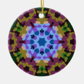 Retro Mandala Blau Lila und gelb Keramik Ornament (Vorne)