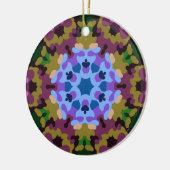 Retro Mandala Blau Lila und gelb Keramik Ornament (Links)