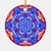 Retro Mandala Blau Lila und rot Keramik Ornament (Vorne)