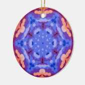 Retro Mandala Blau Lila und rot Keramik Ornament (Links)