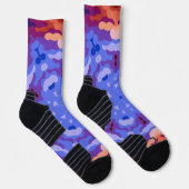 Retro Mandala Blau Lila und rot Socken (Rechts)