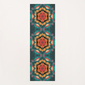 Retro Mandala Blue Orange und Red Yogamatte (Vorderseite)