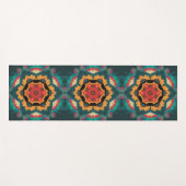 Retro Mandala Blue Orange und Red Yogamatte (Vorderseite (Horizontal))