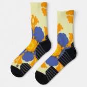 Retro Mandala Blue Orange und Yellow Socken (Links)