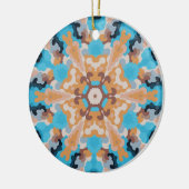 Retro Mandala Blue und Orange Keramik Ornament (Links)