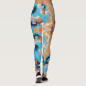 Retro Mandala Blue und Orange Leggings (Rückseite)