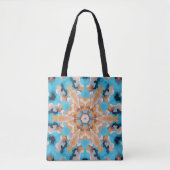 Retro Mandala Blue und Orange Tasche (Vorderseite)