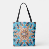 Retro Mandala Blue und Orange Tasche (Rückseite)