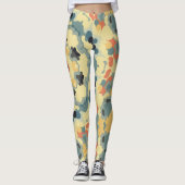 Retro Mandala Blue Yellow und Red Leggings (Vorderseite)