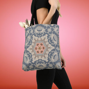 Retro-Mandala-Blume Beige Blau und Orange Tasche