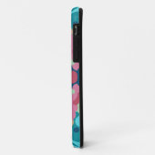 Retro Mandala Blume Blau Rosa und Grün Case-Mate iPhone Hülle (Hinten/Links)