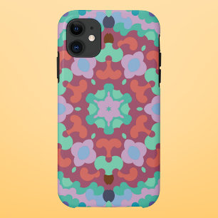 Retro Mandala Blume Blau rot und Aquamarin Case-Mate iPhone Hülle