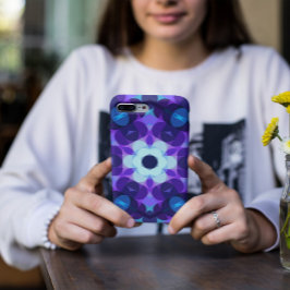 Retro Mandala Blume Blau und Lila Case-Mate iPhone Hülle