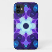 Retro Mandala Blume Blau und Lila Case-Mate iPhone Hülle (Rückseite)