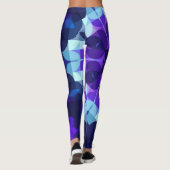 Retro Mandala Blume Blau und Lila Leggings (Rückseite)