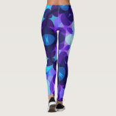 Retro Mandala Blume Blau und Lila Leggings (Rückseite)