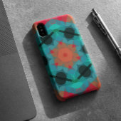 Retro Mandala Blume Blau und Rosa Case-Mate iPhone Hülle