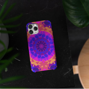 Retro Mandala Blume Blue Pink und Orange Case-Mate iPhone Hülle