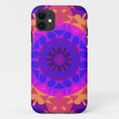 Retro Mandala Blume Blue Pink und Orange Case-Mate iPhone Hülle (Rückseite)