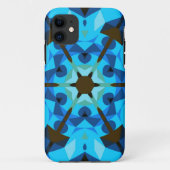 Retro Mandala Blume Blue und Orange Case-Mate iPhone Hülle (Rückseite)