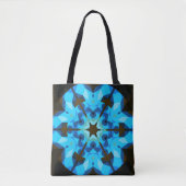 Retro Mandala Blume Blue und Orange Tasche (Vorderseite)
