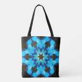 Retro Mandala Blume Blue und Orange Tasche (Rückseite)