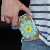 Retro Mandala Blume Gelb blau und braun Case-Mate iPhone Hülle