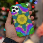 Retro Mandala Blume Gelb Blau und Lila Case-Mate iPhone Hülle