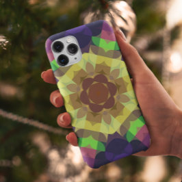 Retro Mandala Blume Gelb grün und blau Case-Mate iPhone Hülle