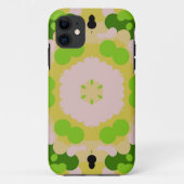 Retro Mandala Blume Gelb Grün und Weiß Case-Mate iPhone Hülle (Rückseite)