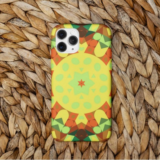 Retro Mandala Blume Gelb Orange und Grün Case-Mate iPhone Hülle