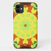 Retro Mandala Blume Gelb Orange und Grün Case-Mate iPhone Hülle (Rückseite)