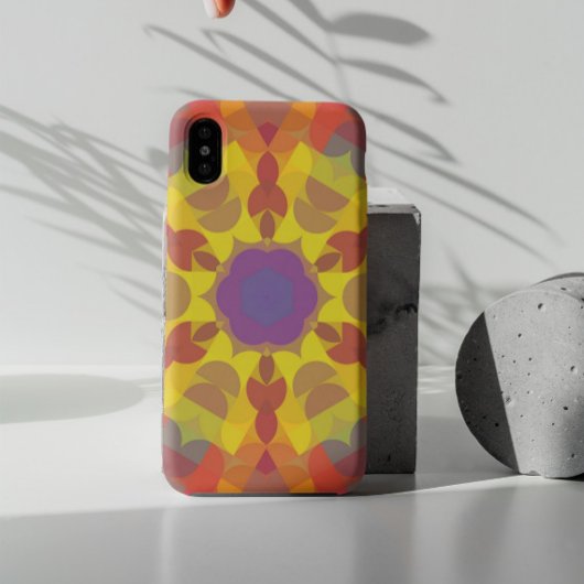 Retro Mandala Blume Gelb Orange und Lila Case-Mate iPhone Hülle