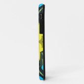 Retro Mandala Blume Gelb und Blau Case-Mate iPhone Hülle (Hinten/Links)