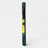 Retro Mandala Blume Gelb und Blau Case-Mate iPhone Hülle (Hinten/Links)