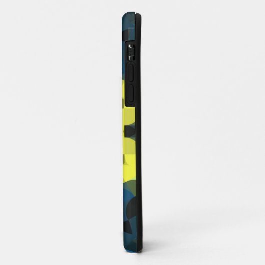 Retro Mandala Blume Gelb und Blau Case-Mate iPhone Hülle (Hinten/Links)