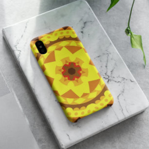 Retro Mandala Blume Gelb und Orange Case-Mate iPhone Hülle