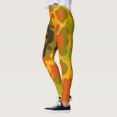 Retro Mandala Blume Gelb und Orange Leggings (Links)