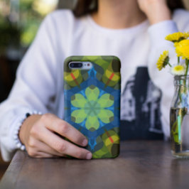 Retro Mandala Blume Green Blue und Orange Case-Mate iPhone Hülle
