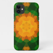 Retro Mandala Blume Green und Orange Case-Mate iPhone Hülle (Rückseite)
