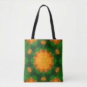 Retro Mandala Blume Green und Orange Tasche (Vorderseite)