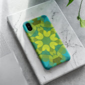 Retro Mandala Blume Grün Gelb und Blau Case-Mate iPhone Hülle