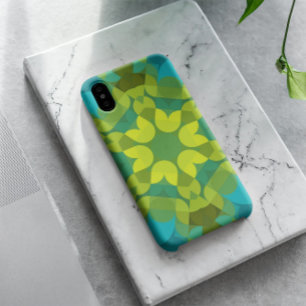 Retro Mandala Blume Grün Gelb und Blau Case-Mate iPhone Hülle
