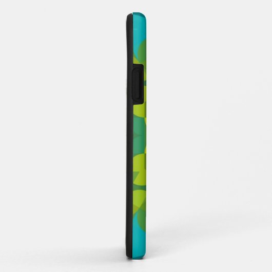 Retro Mandala Blume Grün Gelb und Blau Case-Mate iPhone Hülle (Hinten/Rechts)