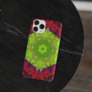 Retro-Mandala-Blume Grün Rot und Violett Case-Mate iPhone Hülle
