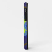 Retro Mandala Blume grün und blau Case-Mate iPhone Hülle (Hinten/Links)