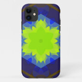 Retro Mandala Blume grün und blau Case-Mate iPhone Hülle (Rückseite)