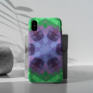 Retro-Mandala-Blume in Lila und Grün Case-Mate iPhone Hülle