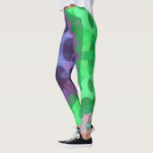 Retro Mandala Blume Lila und grün Leggings (Links)