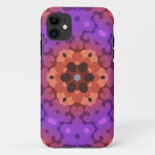 Retro Mandala Blume Lila und rot Case-Mate iPhone Hülle (Rückseite)